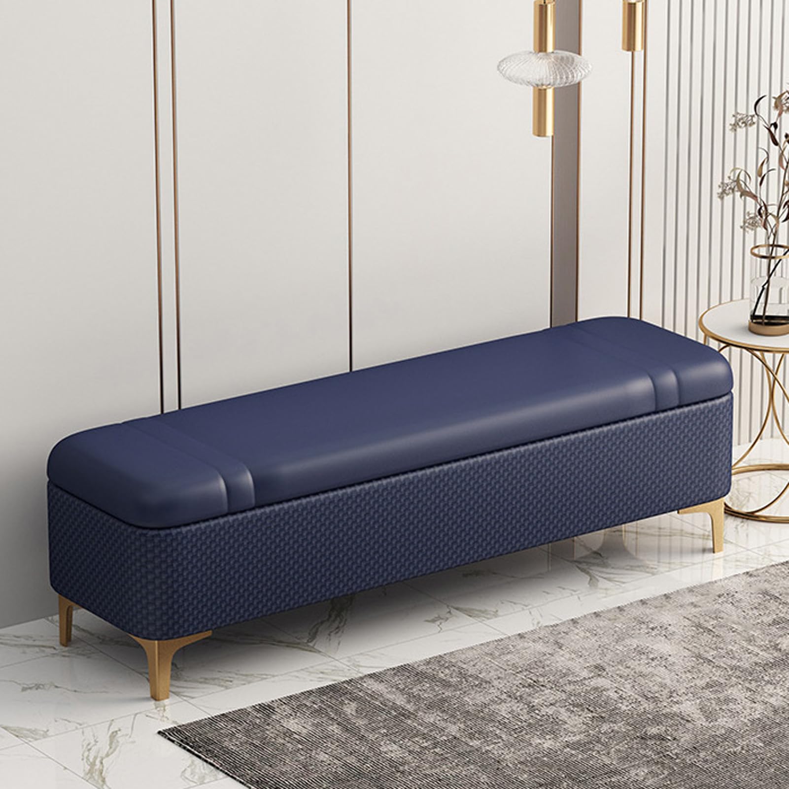 Banc à dressing robuste résolvant le manque d'assise et de rangement chez vous