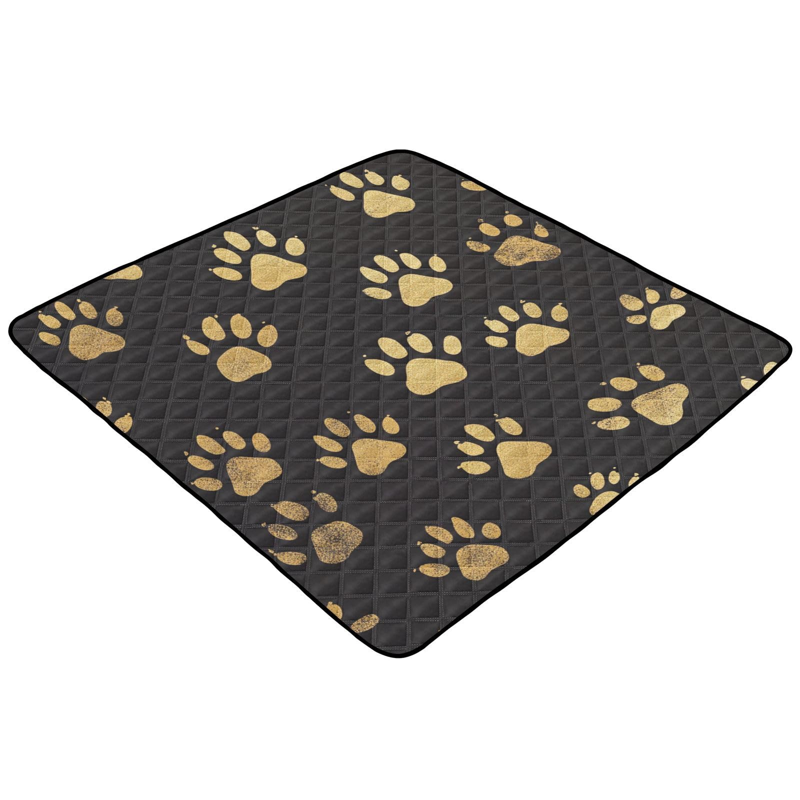 Kigai Dog Paws Baby Play Mat for Floor and Playpen 50x50 inch Non-Slip Baby Activity Playmat Waterproof Foldable Crawling Mat for Infants Toddlers