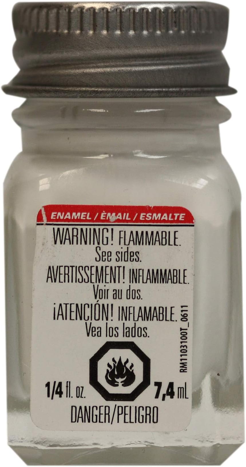 Enamel Paint, Flat White, 1/4-Ounce
