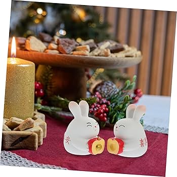 PIN FOR LOVE ウサギのフィギュア 6個セット フィギュア 置物 オーナメント 白 うさぎ 6匹セット にんじん