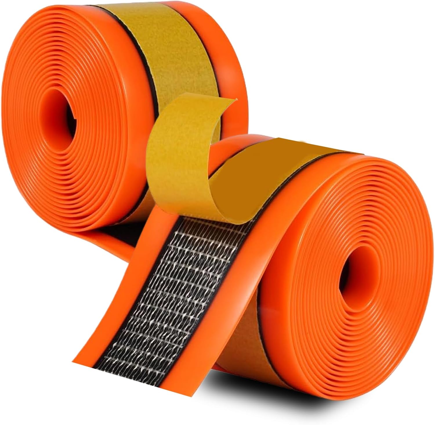 Self-Adhesive Bike Tire Liners, TPU Material with Translucent Mesh, Orange, Lightweight Quick Installation for Mountain and Road Bikes