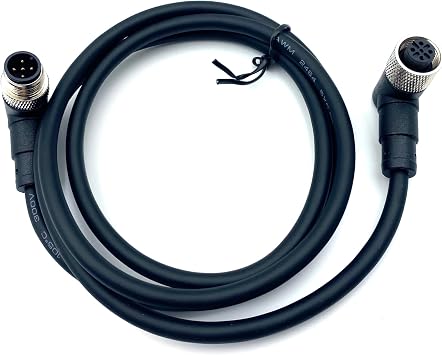 3.28ft M12 5 Pins Male to Female Connector Cable, A Code Right Angle Molding Cable Female to Male Aviation Sensor Electrical PVC Wire 125V 4A AC/DC Industrial Molded Wire AWG221Meter