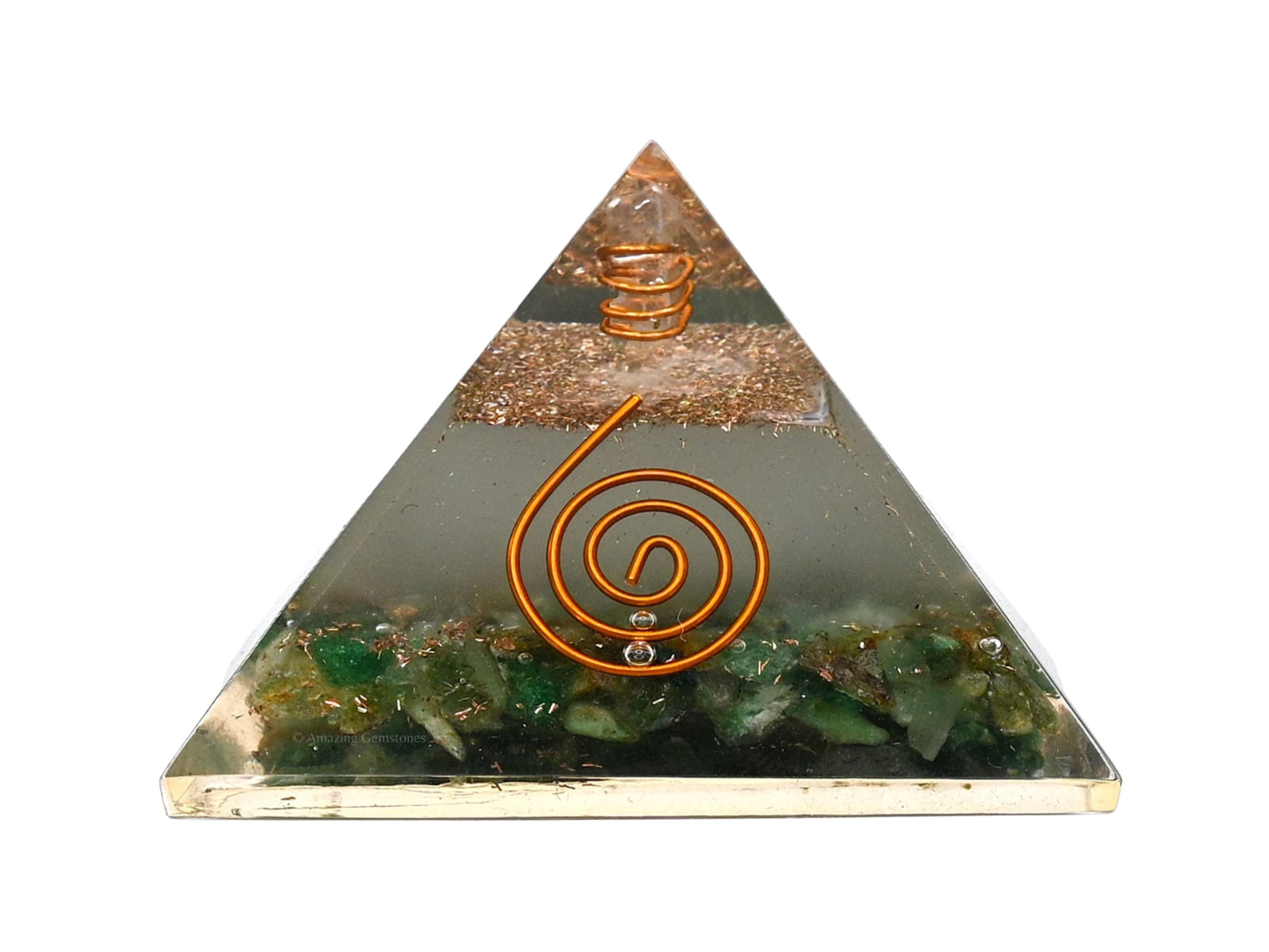 Large Orgone Pyramid | Glow in Dark Green Aventurine Pyramid Crystal | Orgonite Pyramid | Organ Pyramids Positive Energy Healing