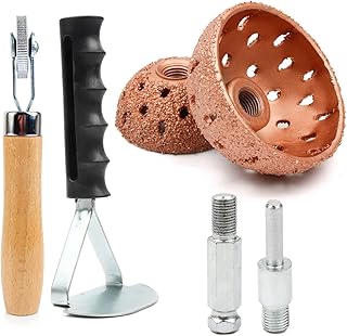 Shineyoo Tire Repair Patch Tools Tire Buffing Wheels 42 mm 55mm Tungsten Steel Buffing Wheel with Tire Patch Roller Scraping Cutter for Car Tire Grinding Polishing Accessories Kit