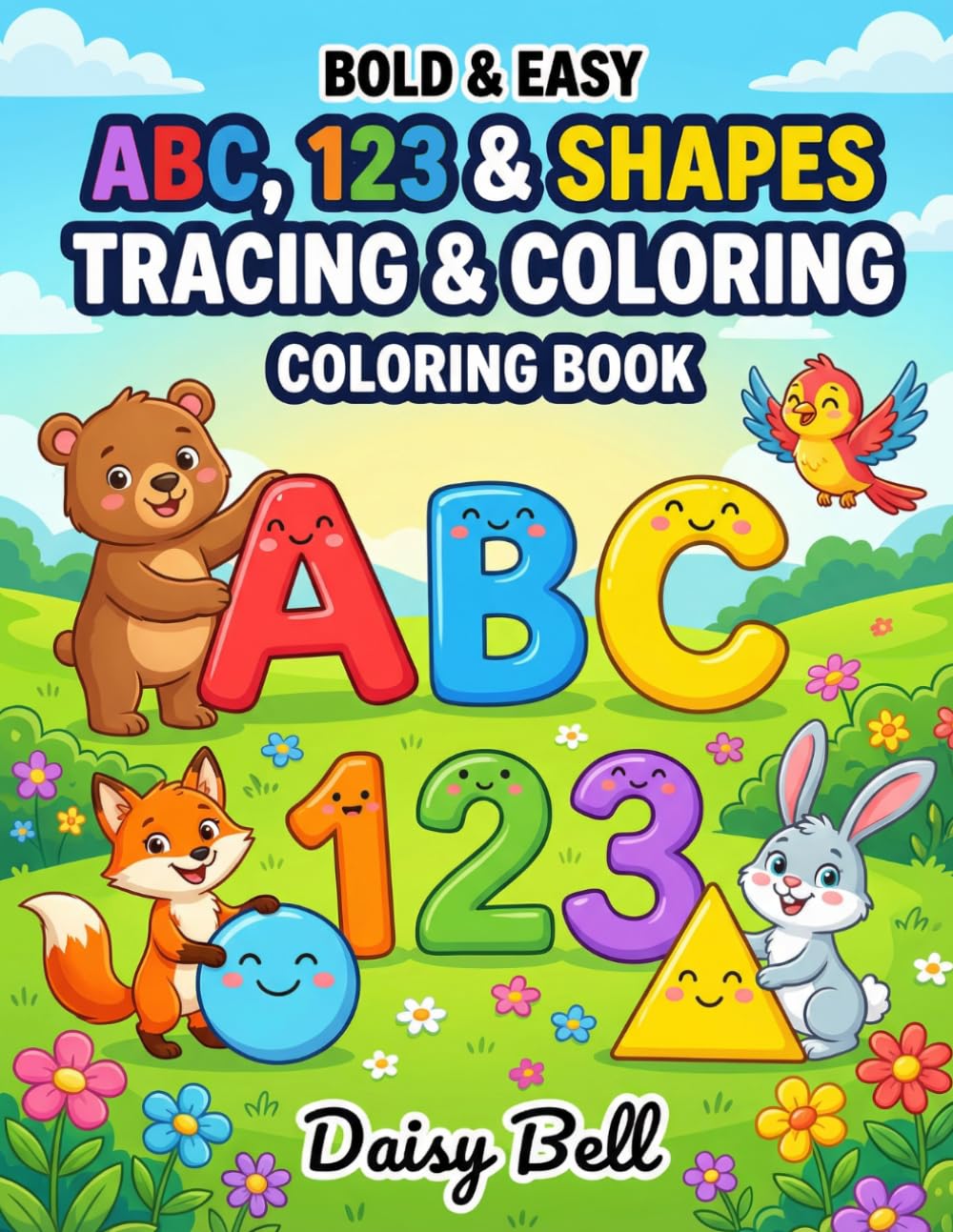 ABC, 123 & Shapes Tracing & Coloring Book: Educational Preschool Activity Workbook For Kids With Early Learning Handwriting Practice And Fun Pen Control Exercises