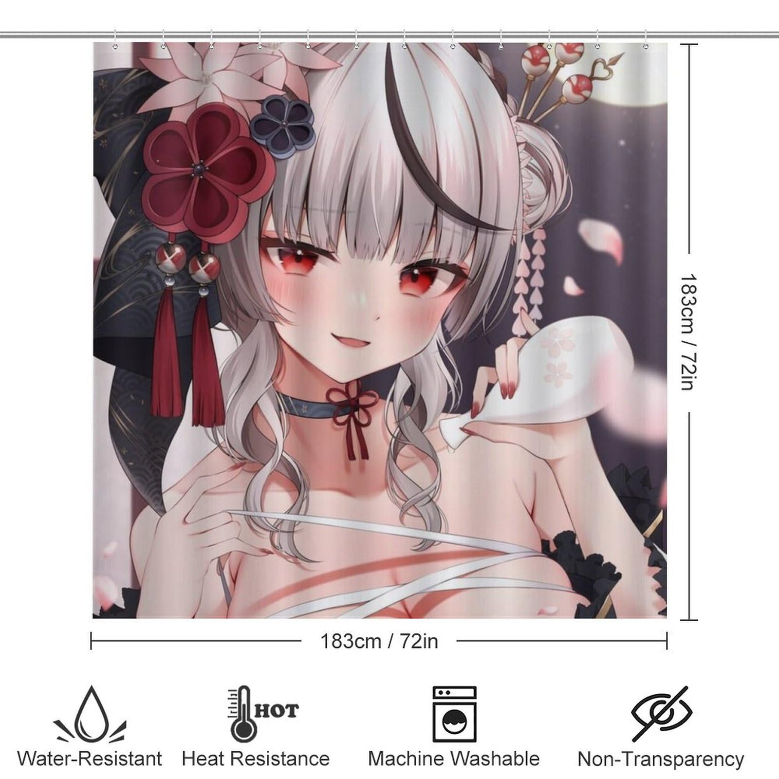 Amazon｜シャワーカーテン4点セット VTuber 沙花叉クロヱ アニメ 滑り 