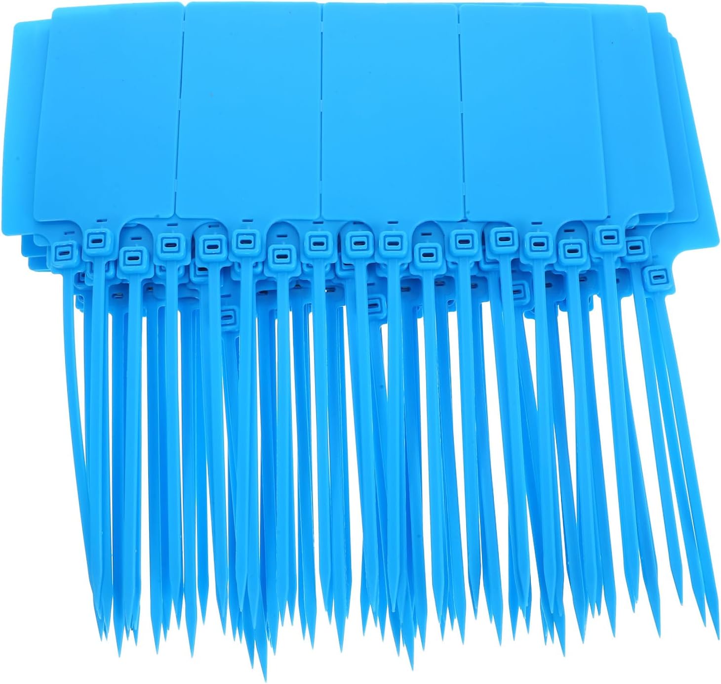 100pcs Blue Plastic Shipping Labels Tags with Wire 5.8x100mm Sturdy Luggage and Cable Shipping Tags for Industrial Packaging and Inventory Management