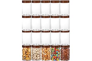 Fasmov 12 Oz Clear Empty Plastic Jars with Lids