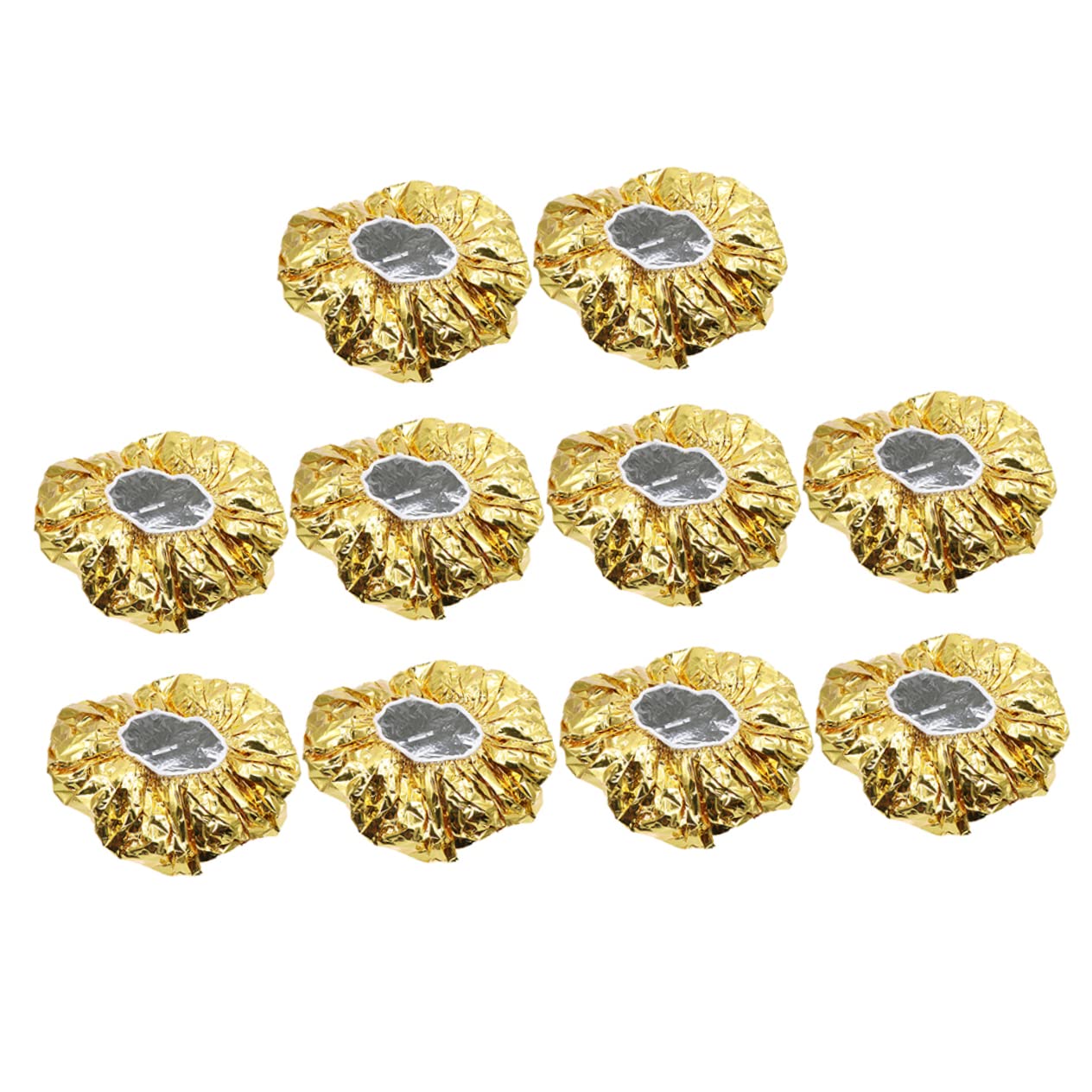 Healeved 30piezas Gorro De Aluminio Para Cabello Aislante Térmico Gorro De Estilo Para Spa y Tratamientos De Belleza Color Dorado y Cómodo Para Uso Diario