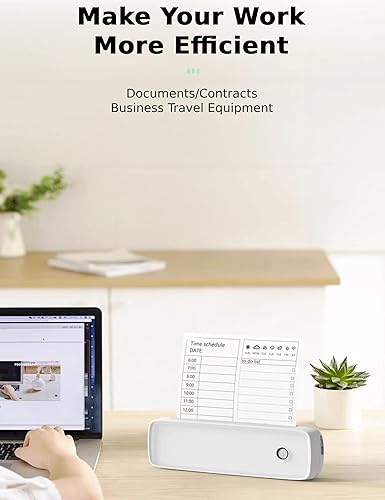 Miniatura 7 de Bewinner Mini impresora A4 - Bluetooth 5.2 200 ppp impresora térmica portátil sin tinta, máquina de impresión recargable USB con 7 tamaños de