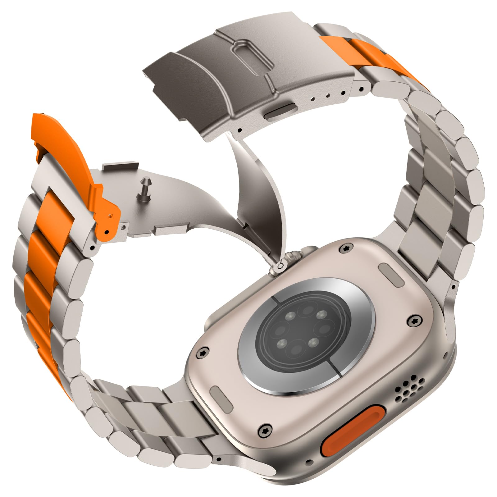 SEURE Titan Armband Kompatibel mit Apple Watch Ultra 2/Ultra 49mm,Serie 10 46mm,Serie 9/8/7 45mm,Serie SE2/6/SE/5/4 44mm, 3/2/1 42mmTitanlegierungs armband Sport Ersatzarmbänder