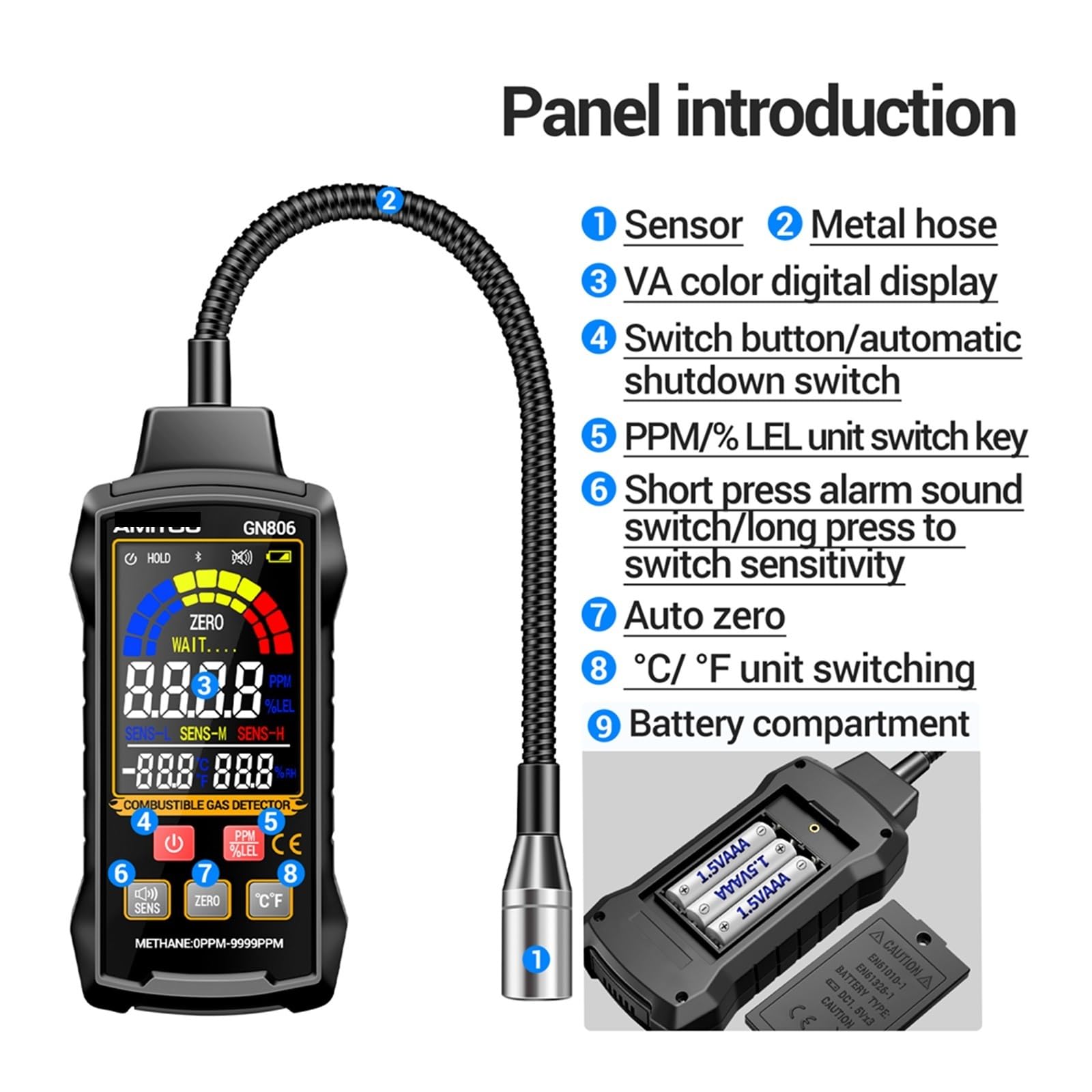 Gasdetektor, GN806 Gaslecksuchgerät Auto Rauchleckanalysator Ölleitungsgenerator Diagnoseorter Automotive Keine Pumpe EVAP Gasanalysewerkzeuge für Arbeit und Zuhause