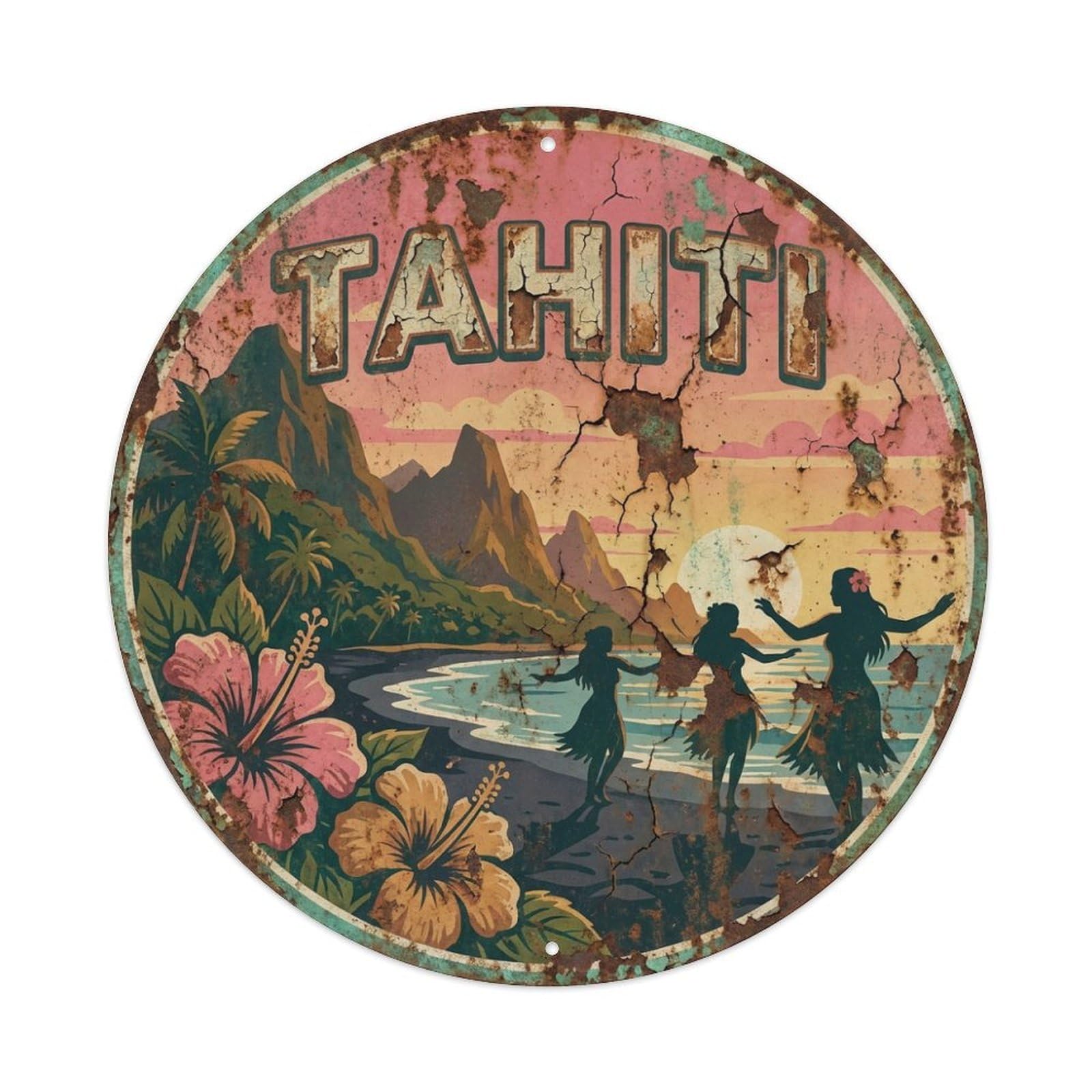 Travel Retro French Polynesia Tahiti Metal Tin Sign