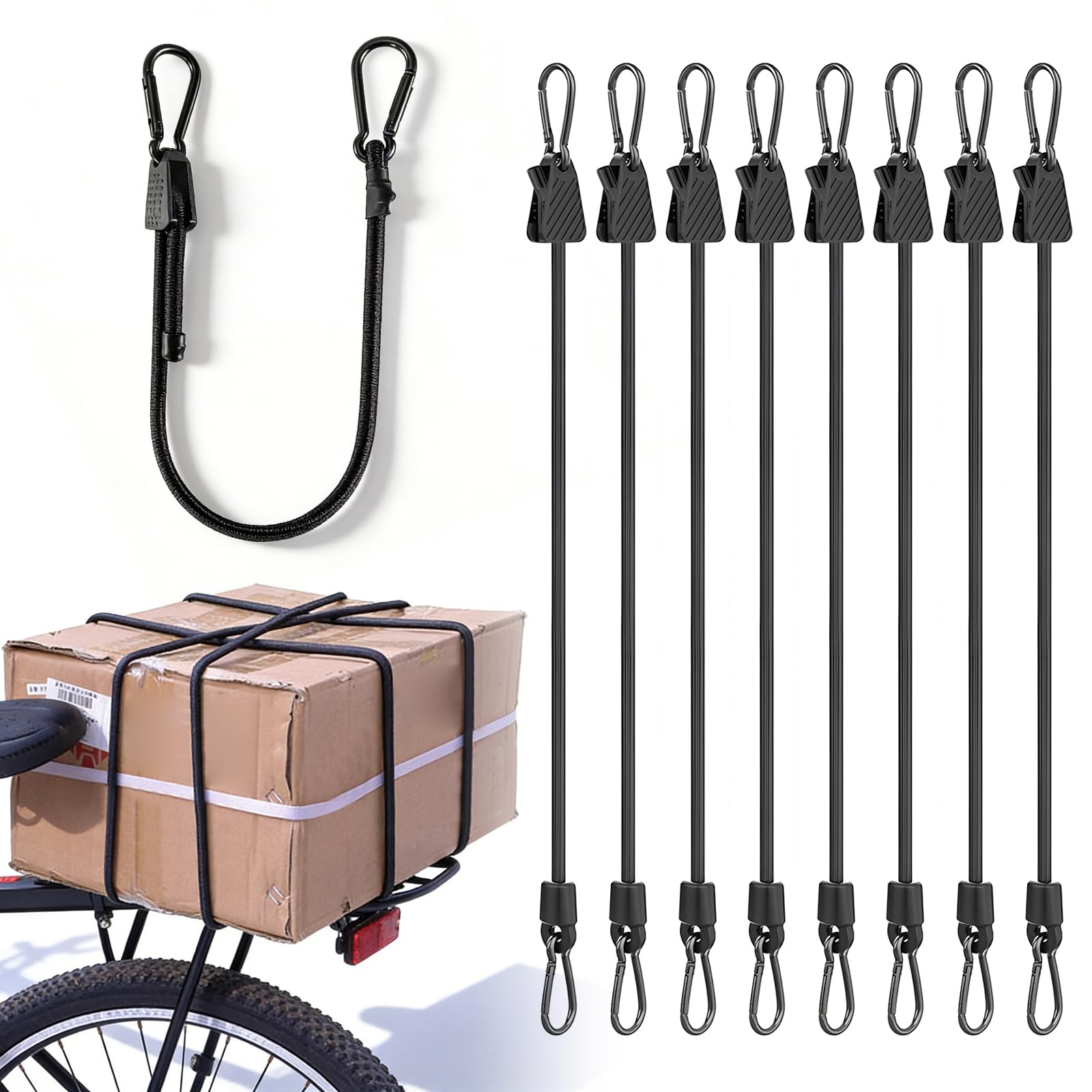 Tendeurs de 120 cm noirs réglables pour résoudre vos problèmes d'arrimage de bagages