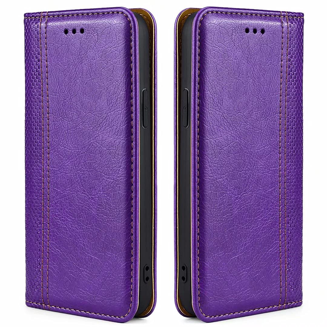 Custodia Portafoglio Pelle Per POCO M3 – Cover Con Fibbia Magnetica E Porta Carte (Viola)