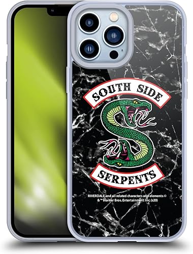 Head Case Designs Funda de gel suave con licencia oficial de Riverdale con logotipo de mármol blanco y negro compatible con Apple iPhone 13 Pro Max