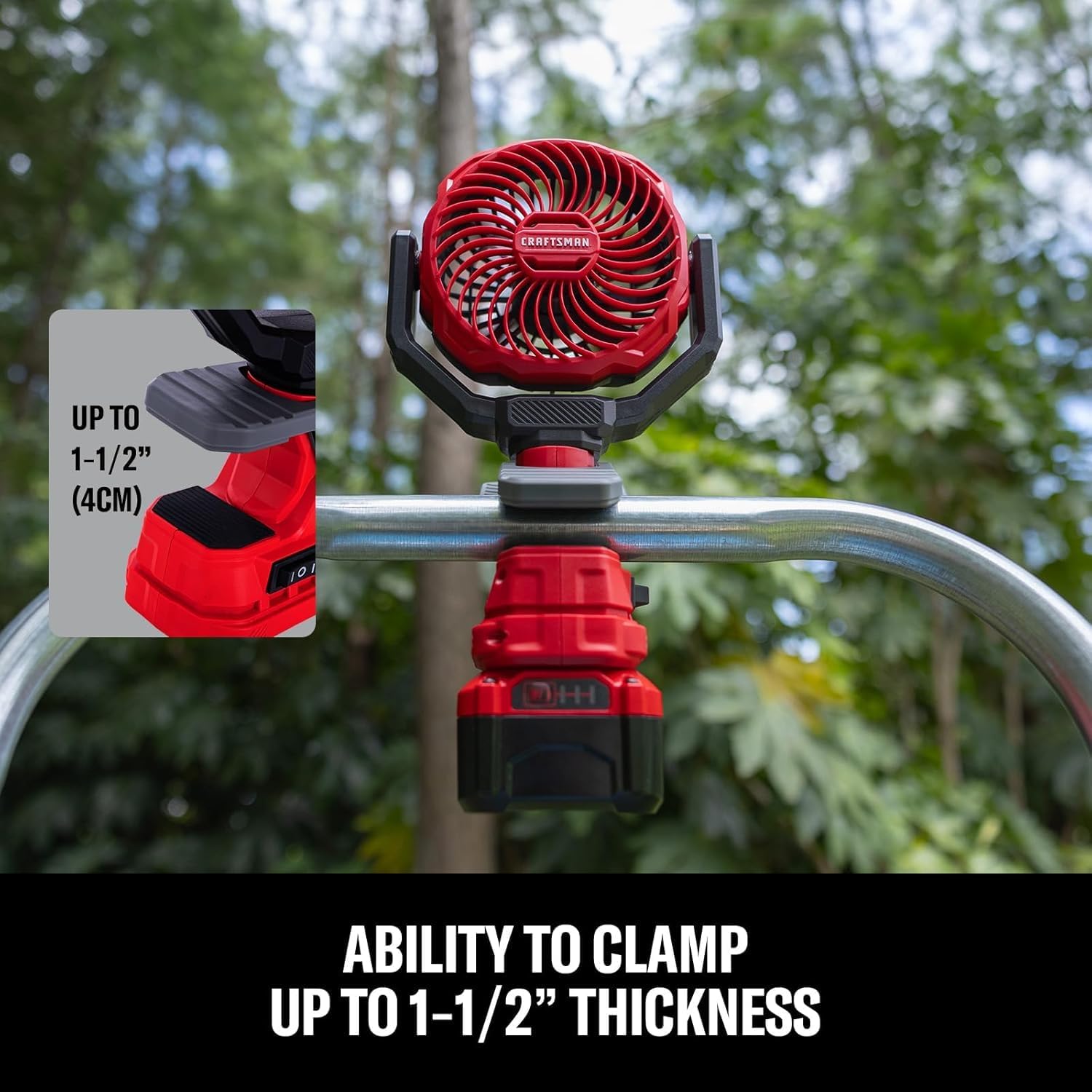 CRAFTSMAN Portable Clip on Fan Rechargeable, Small Personal Clamp Fan Battery Powered 4" 20V for Desk Table Stroller Home Office Car Outdoor Travel Camping Tent, CMXEFXA520402 (Tool Only)