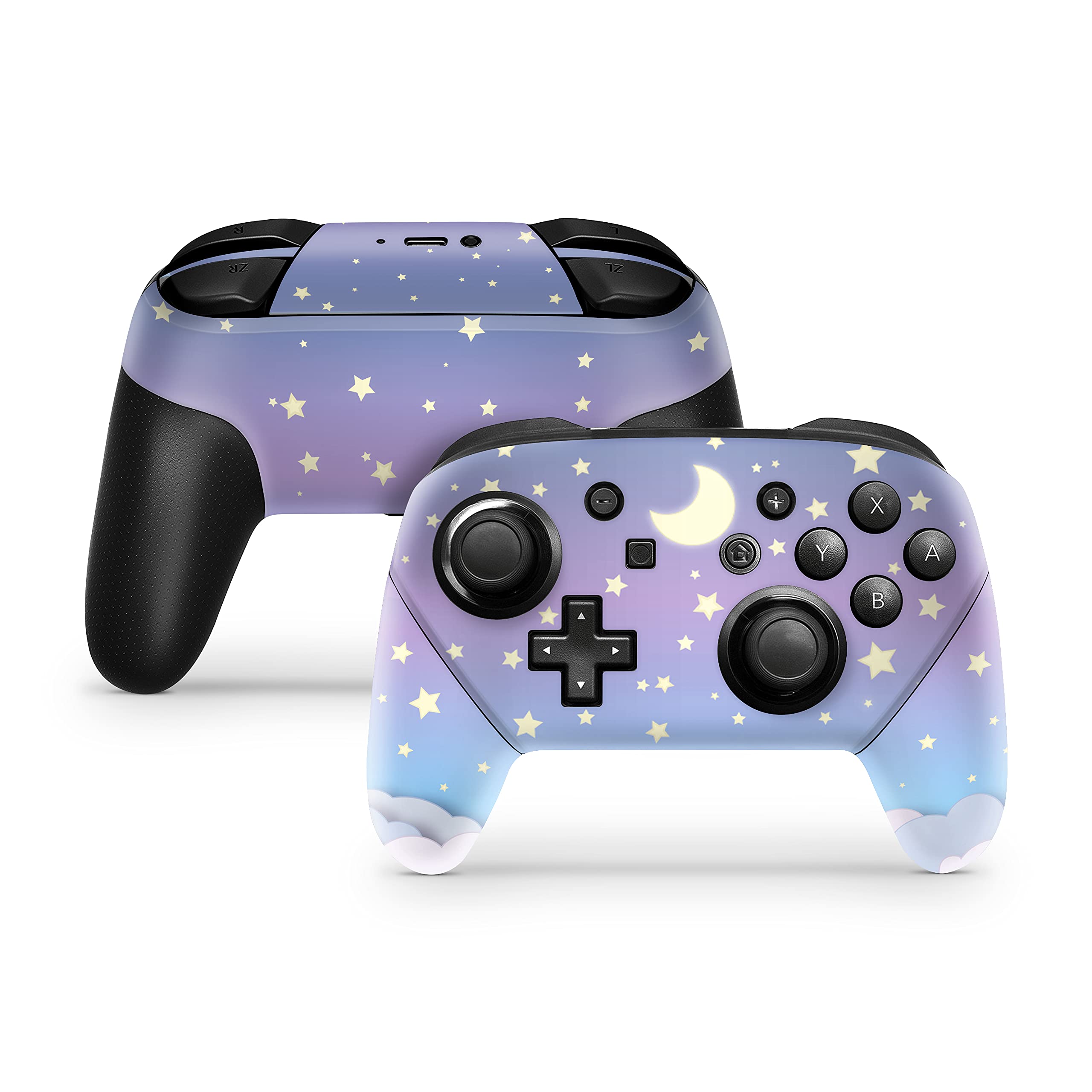 Autocollant Switch nuages violet pastel pour une console de jeu cocooning