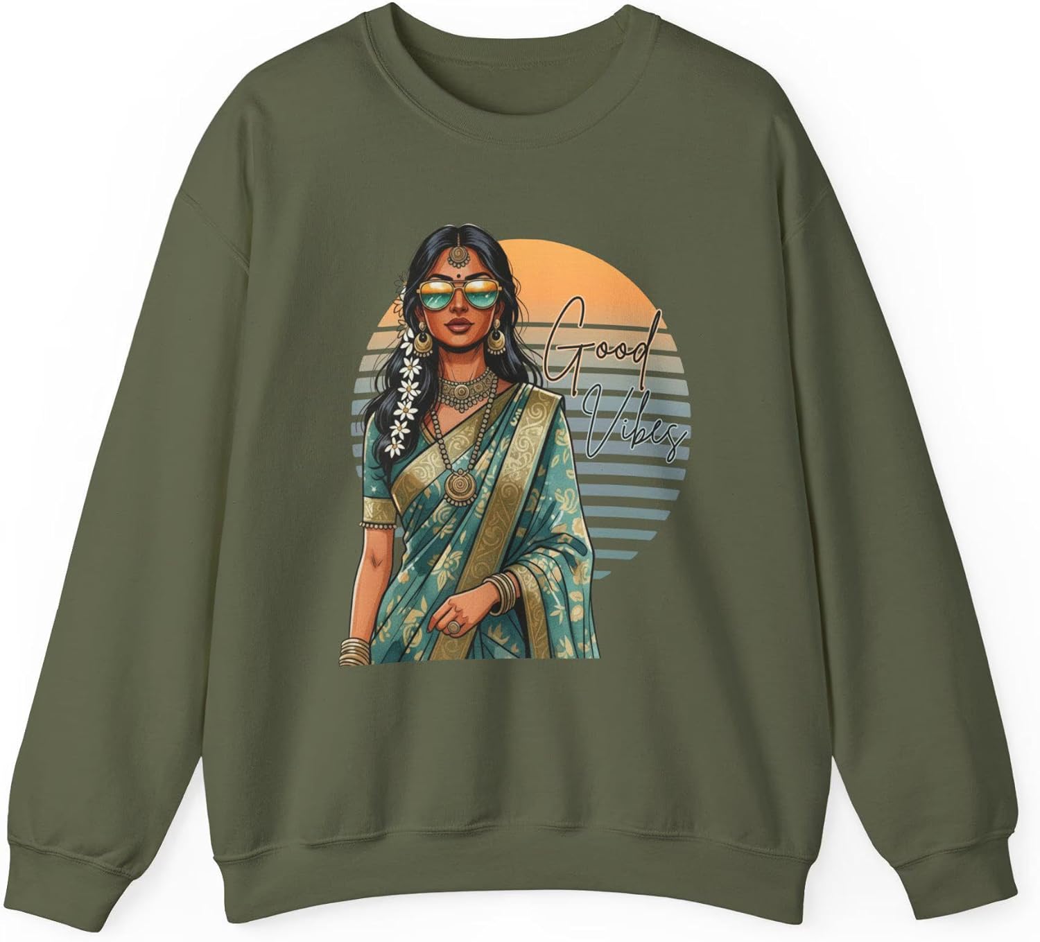 Bollywood Trendy Collection Sweatshirts-Custom, Novelty, Nazar, Evil Eye, Good Vibes, Coffee Lovers Clothes
