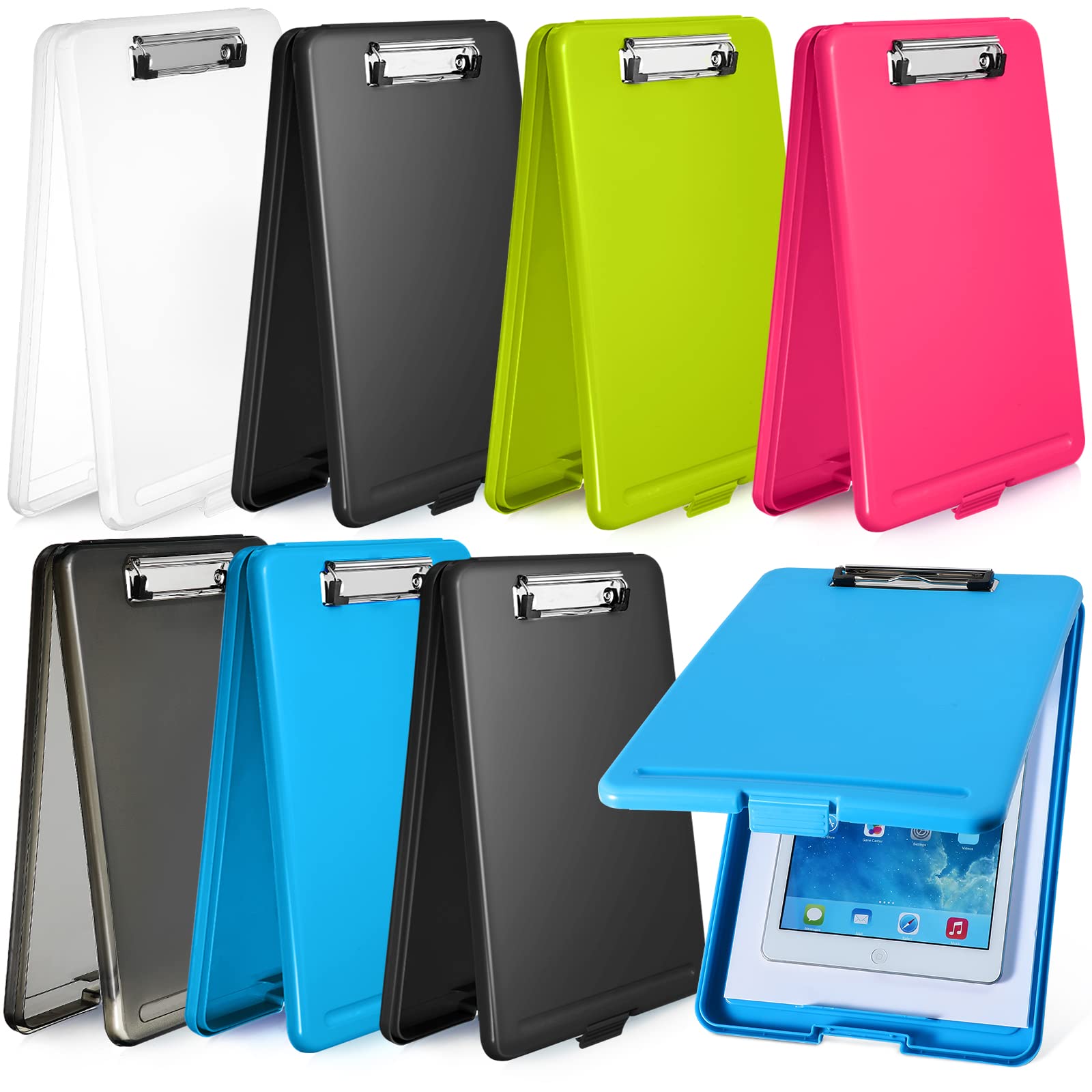 Buy 8 Pieces Clipboard with Storage, Plastic Storage Clipboard Heavy