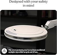 Vista 5 de Brightech LightView Pro - Lupa con luz y soporte, lámpara de pie de aumento con una base rodante de 6 ruedas para tratamientos faciales