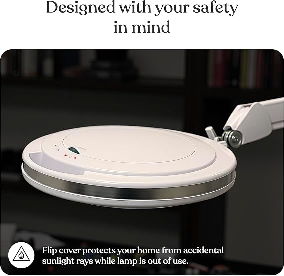 Brightech LightView Pro Magnifying Glass with Light and Stand, Magnifying Floor Lamp with a 6-Wheel Rolling Base for Facials, Lash Estheticians, Dimmable LED Work Light for Sewing, Crafts