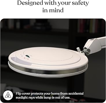 Brightech LightView Pro Magnifying Glass with Light and Stand, Magnifying Floor Lamp with a 6-Wheel Rolling Base for Facials, Lash Estheticians, Dimmable LED Work Light for Sewing, Crafts