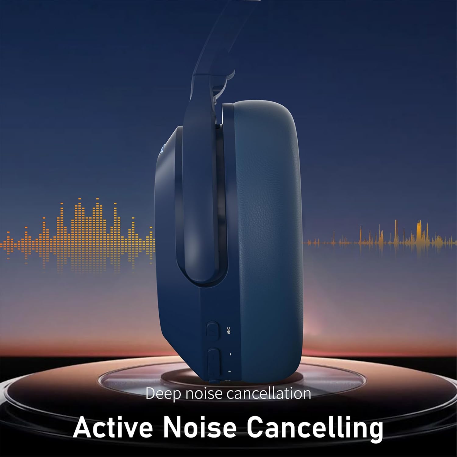 Falebare Q20 headphones with Active Noise Cancelling feature highlighted