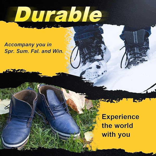 VSUDO Round Boots Laces, 4mm Diameter Outdoor Work & Hiking Shoe Laces for Boots, Premium Round Shoelaces for Trainers Shoes - 4
