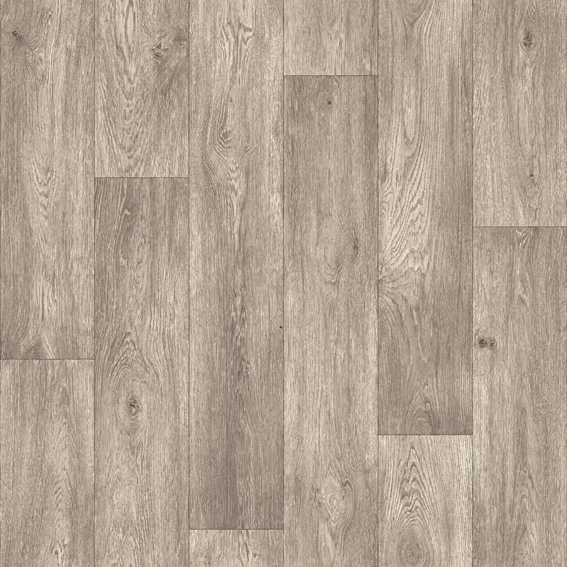 Aged Oak 967M Light Brown Wood Plank Effect Turbo Vinyl Flooring | - 3m x 5.5m (9ft10" x 18ft)