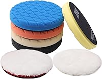 Vista 1 de Almohadillas de Pulido, ZFE 7 Piezas 6"(150mm) Almohadillas de Pulido de Espuma Waffle Kit de Almohadillas de Lana para Placa de Respaldo de 6