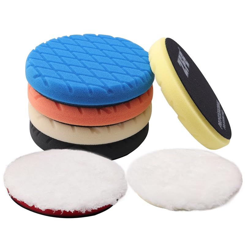 Kit de Boinas e Espumas para Polimento ZFE para Politriz RO/DA/GA, 7 Peças de 17,8 cm