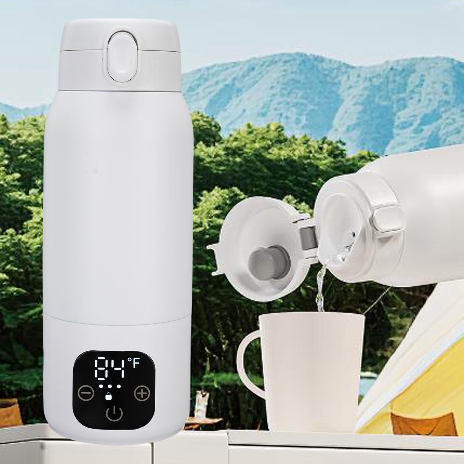 LICAEVEY Bouilloire électrique Portable, Chauffe-eau de Voyage sans Fil 500 Ml avec Chauffage Rapide 100 W, Bouilloire USB en Acier Inoxydable 316 pour café, thé, Lait, Contrôle Précis de la