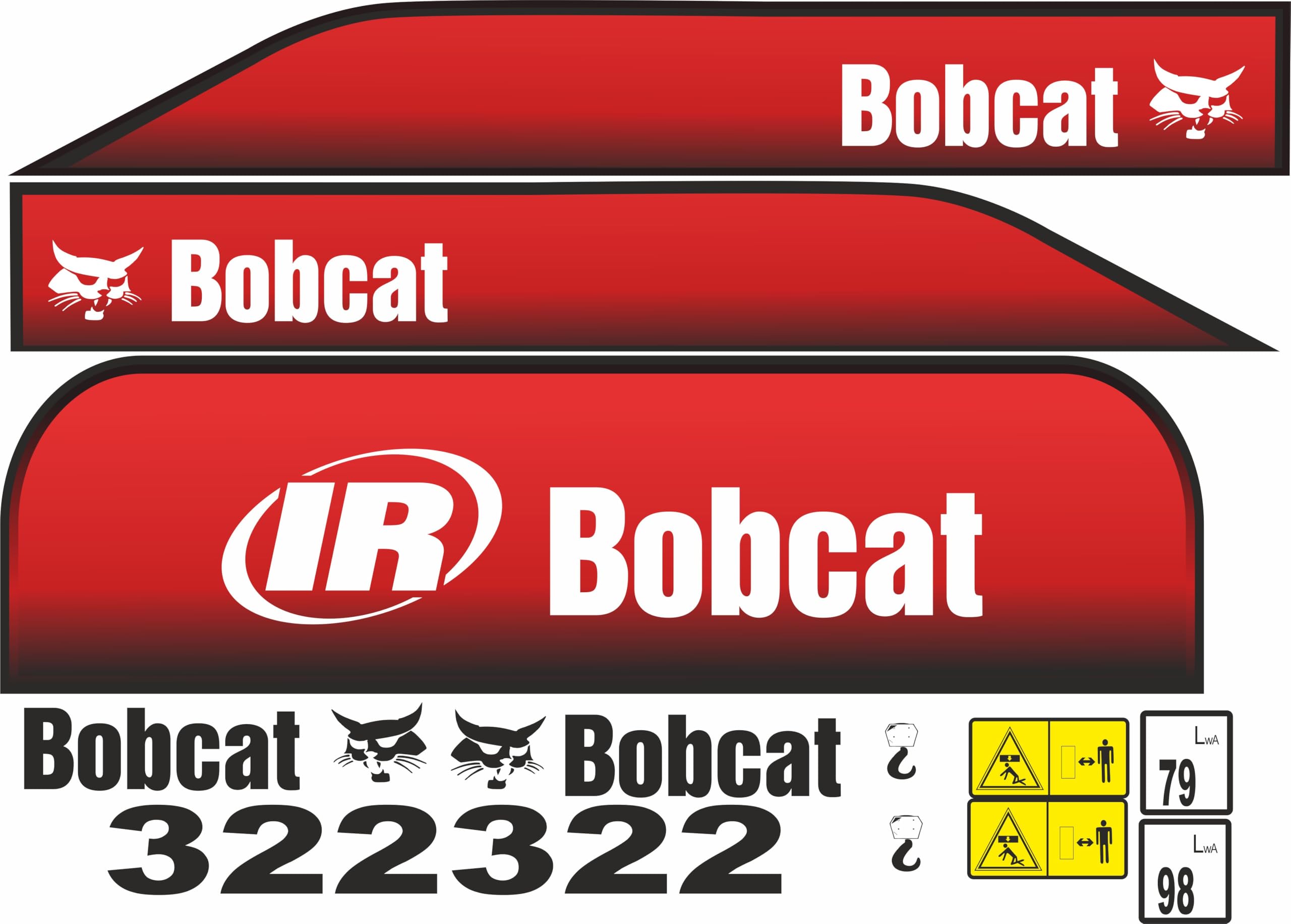 Kit Adesivi Bobcat 322, Decalcomanie in Vinile di Alta Qualità