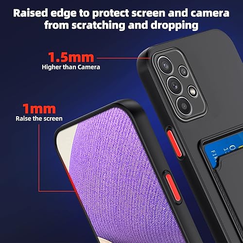 Miniatura 6 de Funda para Galaxy A32 5G, Samsung A32 5G con ranura minimalista para tarjetas de crédito, TPU suave TPU silicona resistente a los arañazos delgada