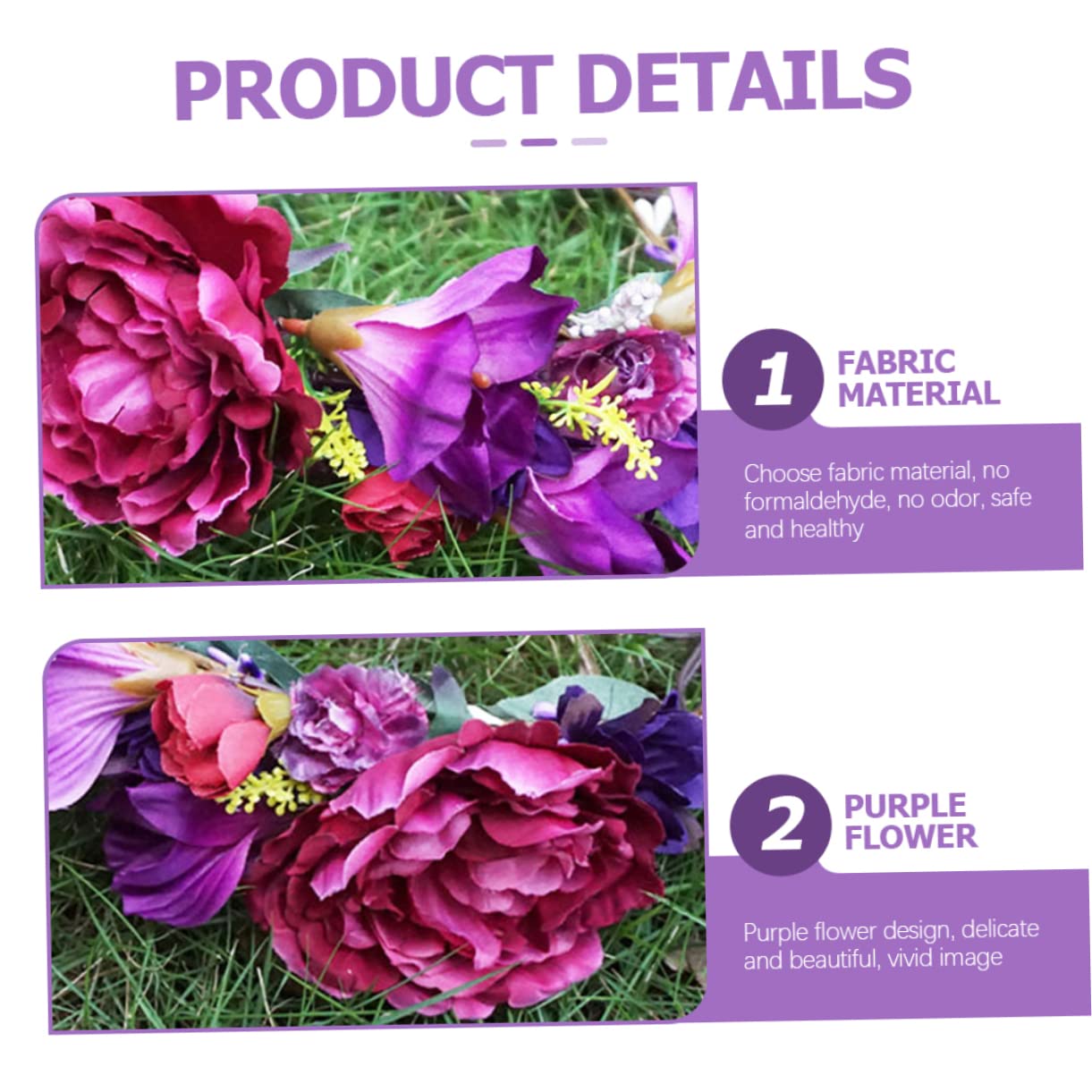SOIMISS 3piezas Diadema De Flores De Novia Accesorio De Cabello Floral Para Bodas Tocado Banda De Tela Para Mujeres y