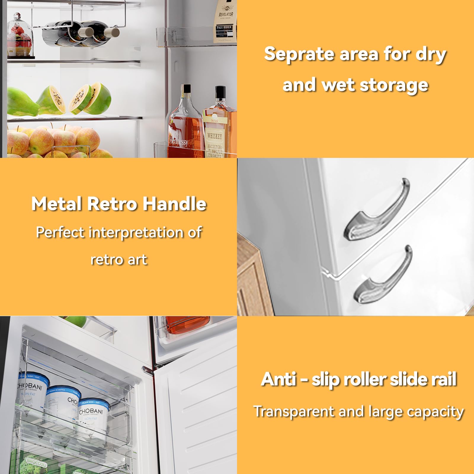 magictec Retro fridge Vintage refrigerator with freezer | Frost free | 11 Cubic feet | 75 Inch | Bottom Mount Fridge for Apartment,Condo,House,Kitchen on Fridge.com