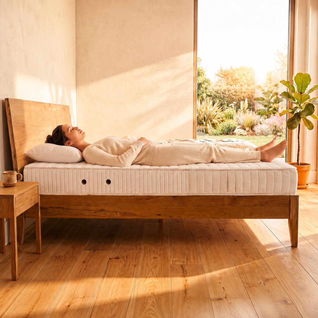 allnatura Colchón de látex natural con 5 zonas (90 x 200 cm, altura 14 cm)