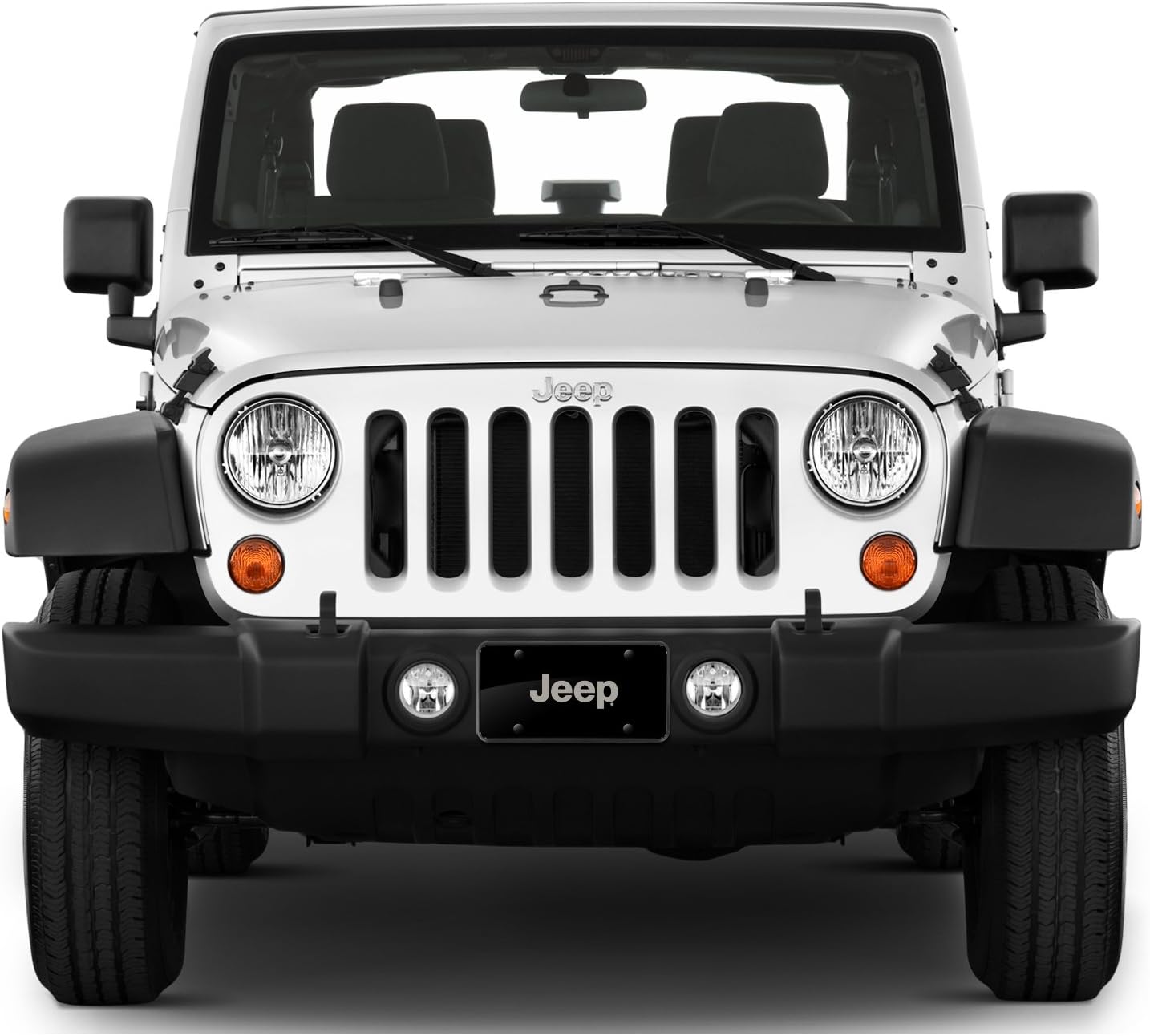 iPick Image for Jeep Laser Etched Matt-Look Black Acrylic License Plate Made in The USA - Official Licensed