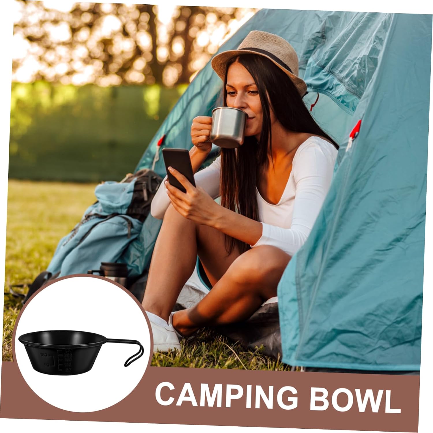 BESPORTBLE Stainless Steel Camping Bowl Outdoor Tableware for Hiking Picnics and Bbqs Lightweight and Portable Camping Accessory for and Adventure