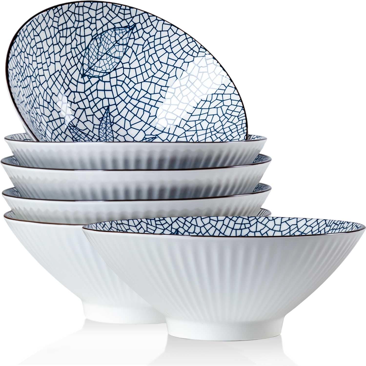 Amazon.com | QINLANG 38 oz Japanese Ramen Bowls Set of 6, Pho