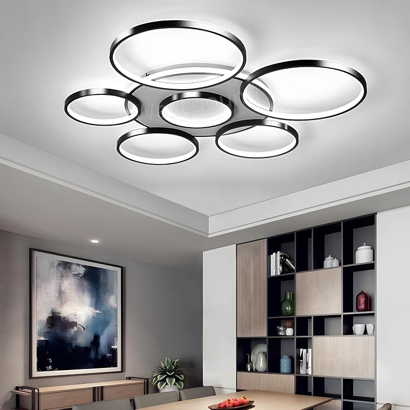 WayLuoung LED mennyezeti lámpa 7 körös 110 cm dimmelhető távirányítóval