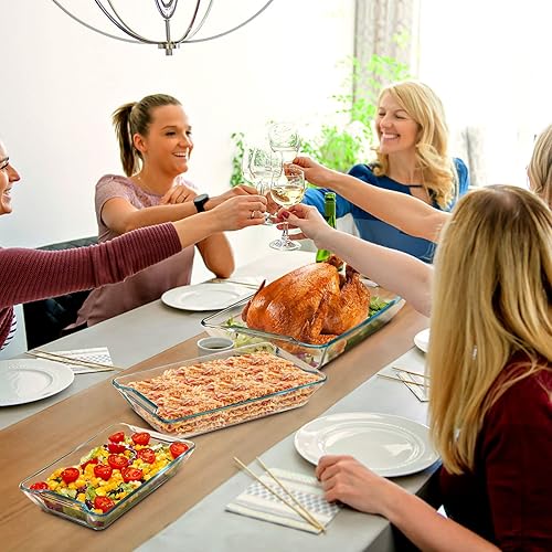 Miniatura 5 de Mini platos de vidrio para hornear, 1 cuarto de galón, rectangular, mini bandeja para hornear de 9.5 x 6.1 x 1.7 pulgadas, horno de vidrio, apto