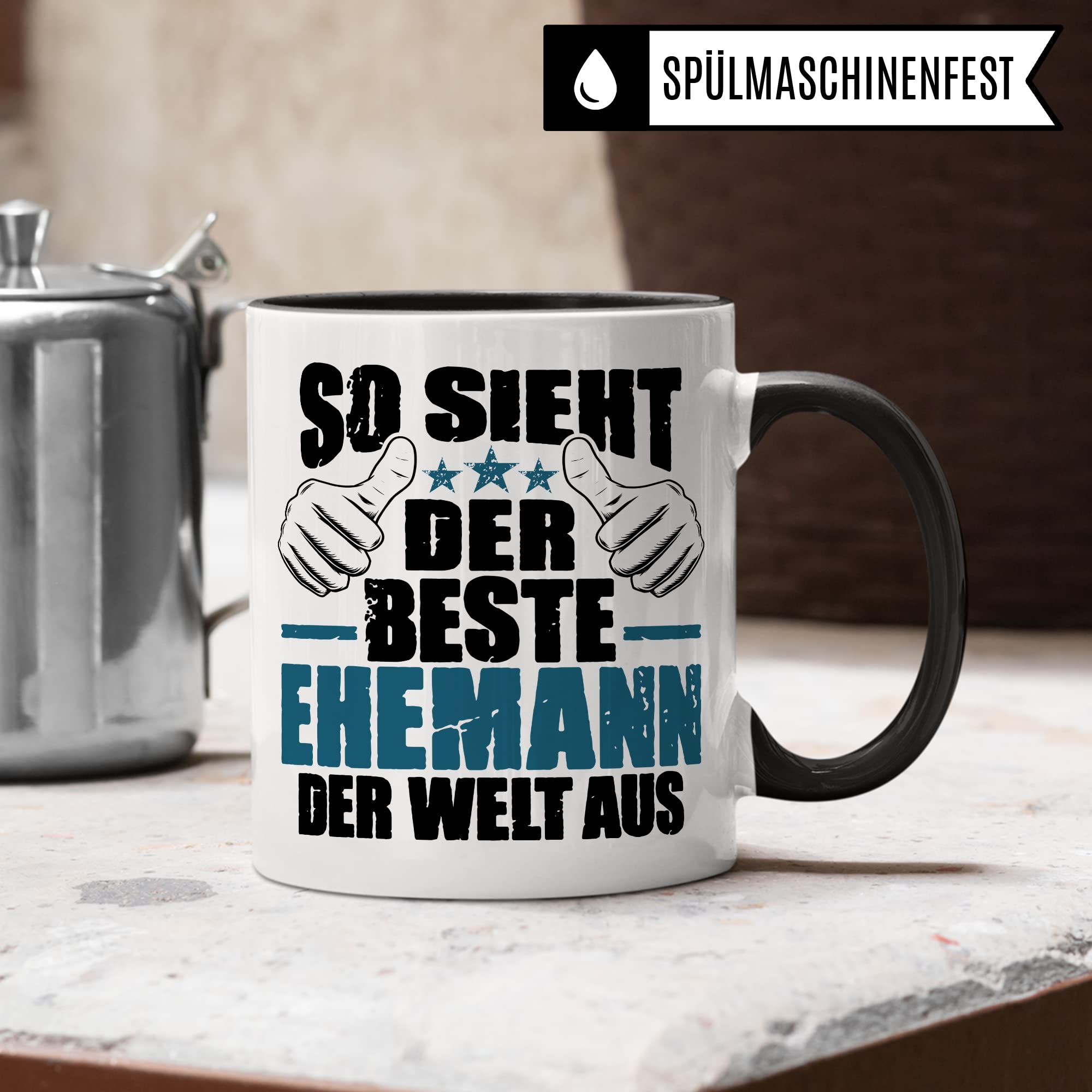Netspares 118863233 Tasse à Café Avec Inscription En Allemand « Bester Mann Der Welt » Blanc