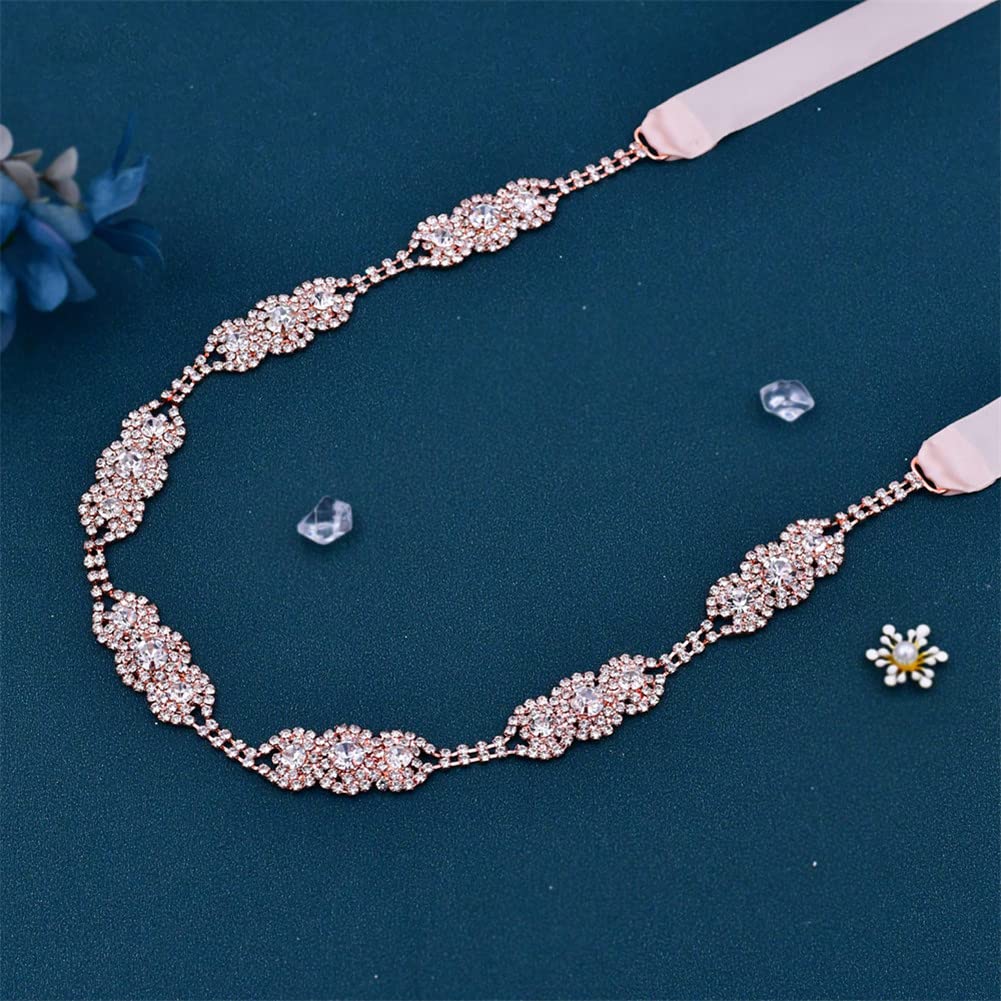 Amazon.com: Wedding Dresses Belt Alloy Rhinestone Bridal Sash Decoration  Wedding Waistband Applique Belt brown ribbon rose golden applique :  Clothing, Shoes & Jewelry
