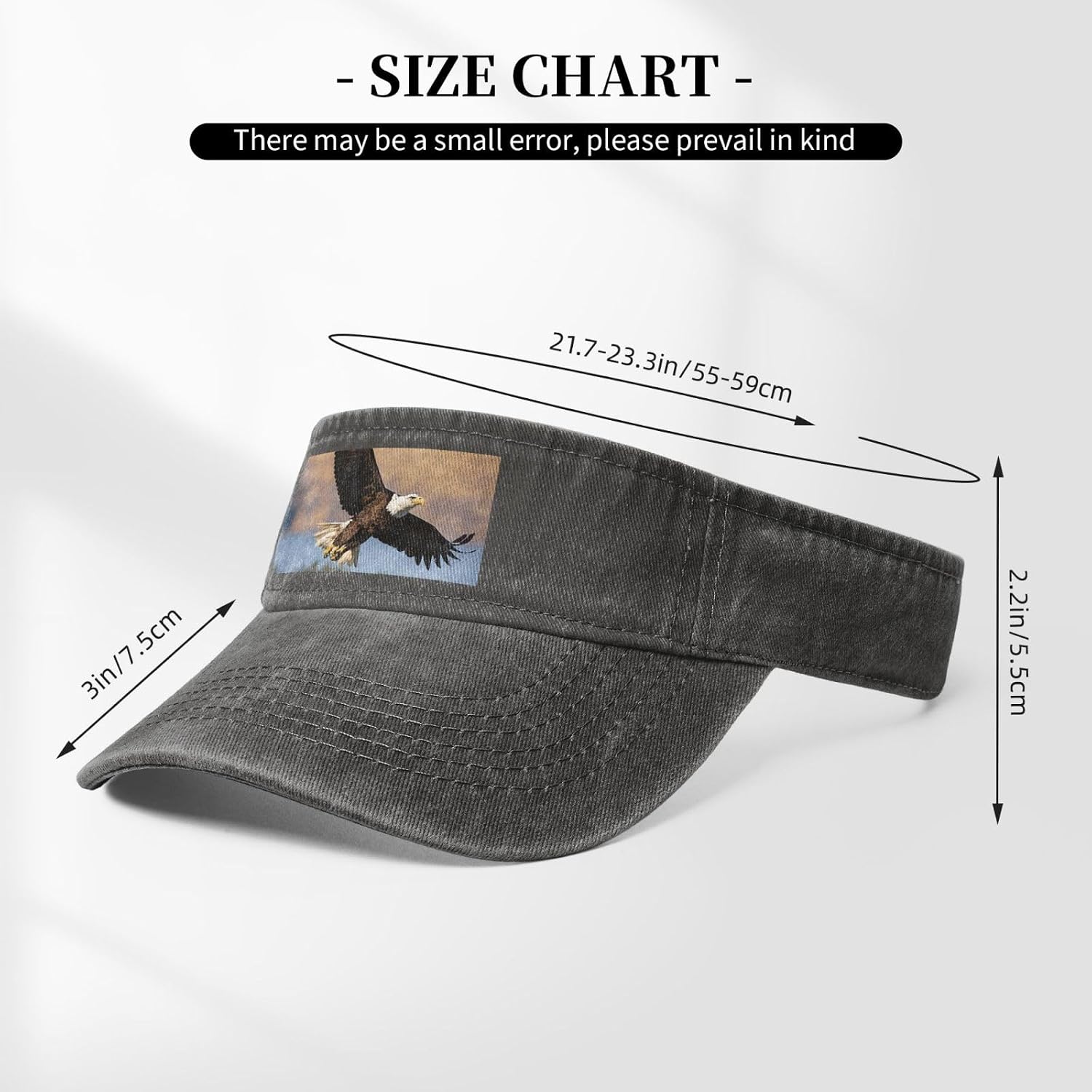 Flying Eagle Print Sport Sun Visor Hats Cotton Ball Caps Empty Top Baseball Sun Cap for Men Women