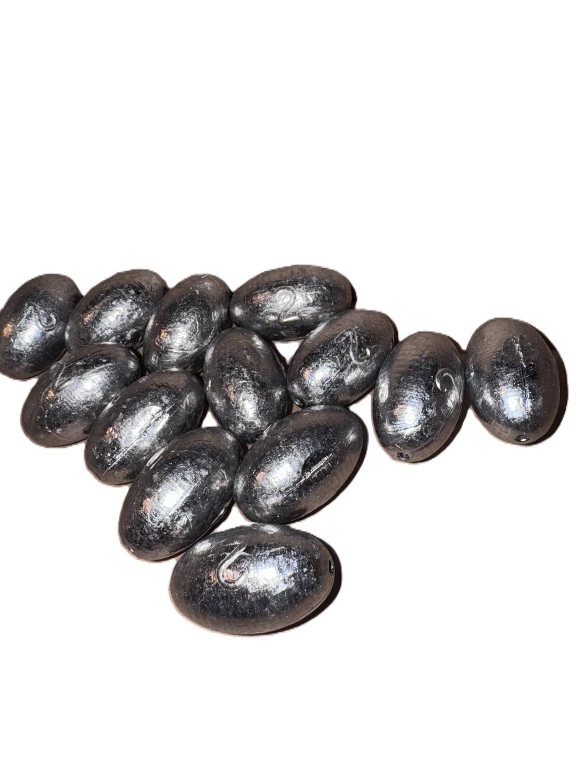 Egg Sinkers 2oz - 30 Pieces (Lead, Fishing Weight, Egg Shaped Good for Salt and Fresh Water)