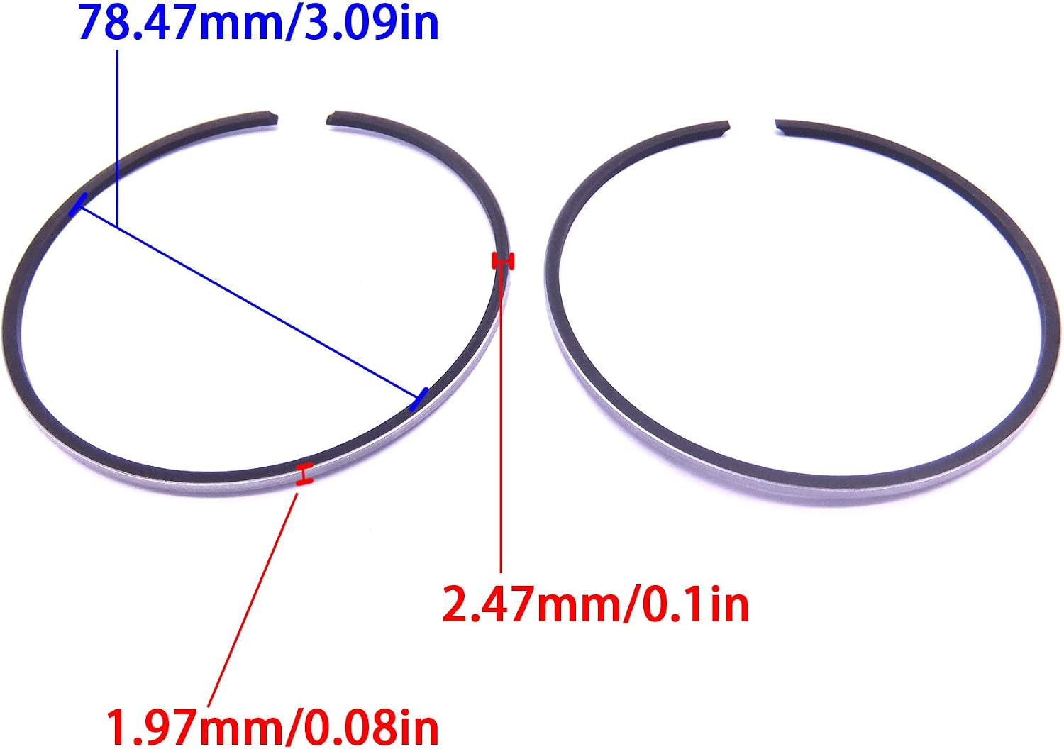 SouthMarine Boat Motor 66T-11603-00 Piston Ring Set STD for Yamaha 40HP E40X 40X, 80mm