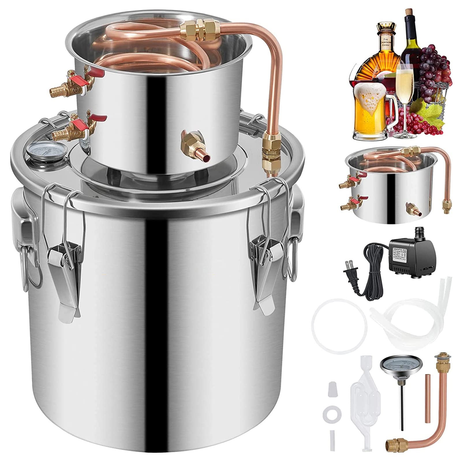 ✨お米✨ポット型蒸留水器 ステンレススチール製 ガラス容器付き&有機石灰 ✨お米✨ポット型蒸留水器 ステンレススチール製 ガラス容器付き&