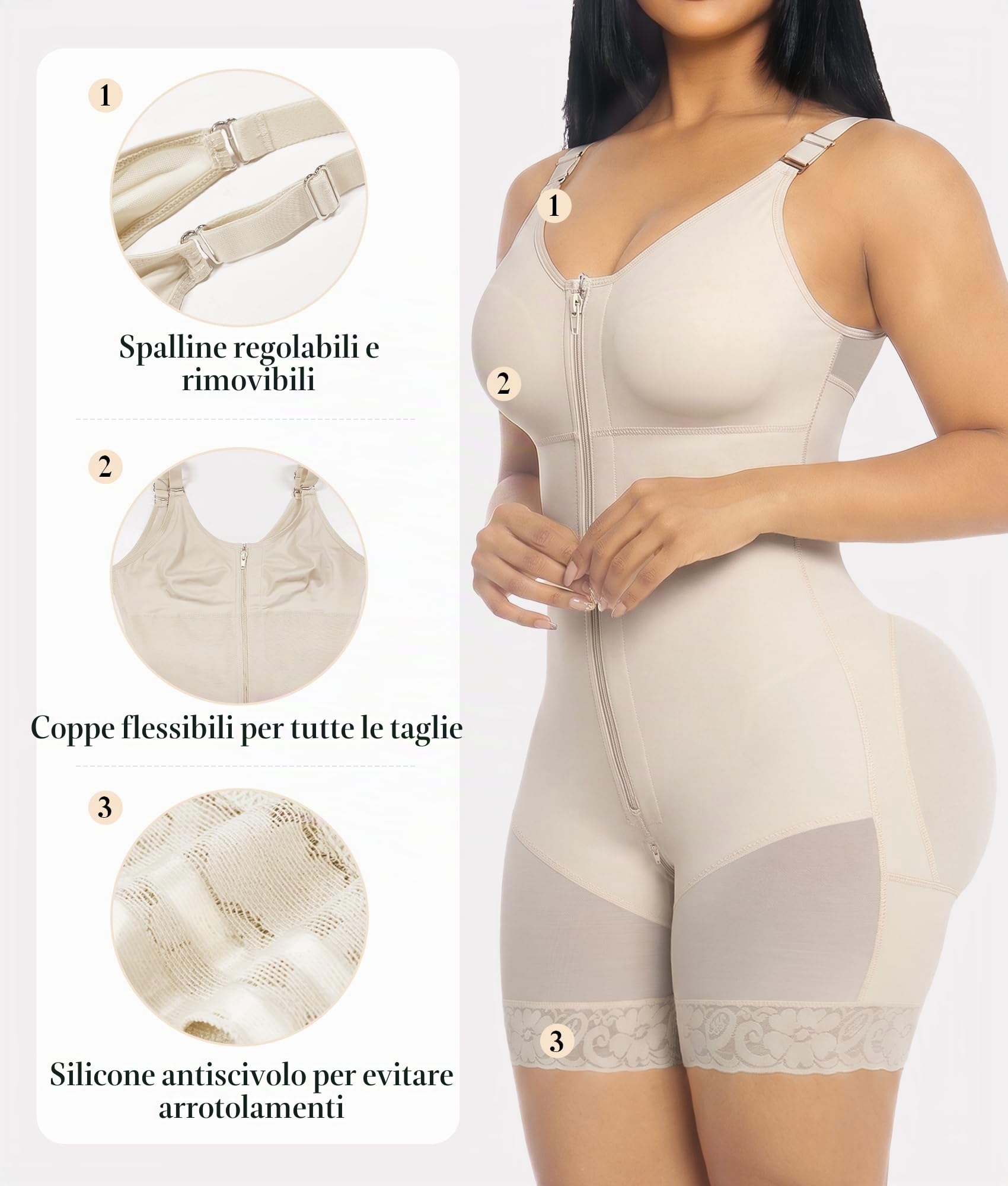 YIANNA Body Modellante Donna Pancia Piatta Contenitivo Snellente Guaina Contenitiva Intimo Pancera Fajas Colombianas